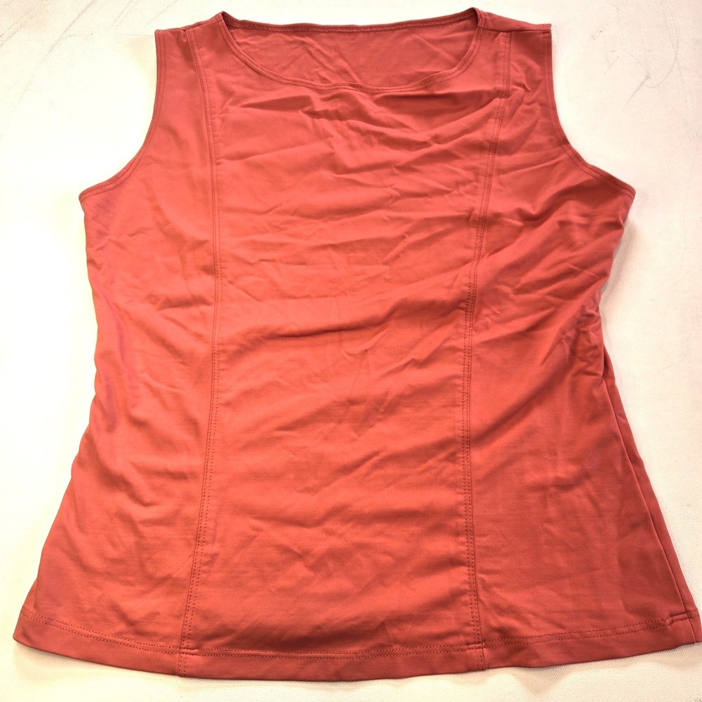 Coral Orange Women Tank Top Stretch‎ S/M